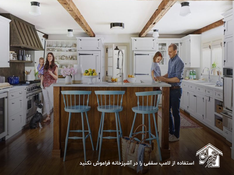 استفاده از لامپ سقفی در سیستم نورپردازی اشپزخانه