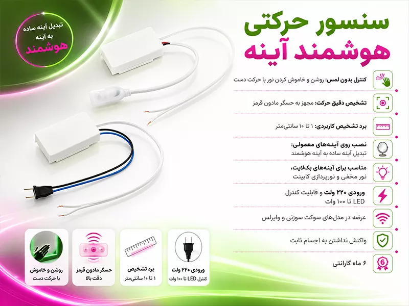 سنسور حرکتی هوشمند آینه