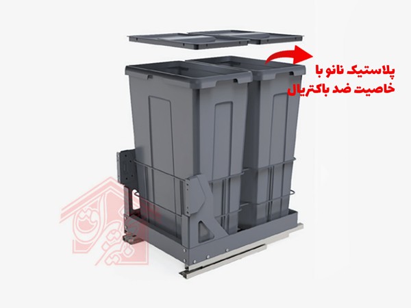 سطل آشغال کابینتی ریل از کف ملونی