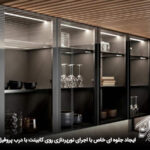 اجرای نورپردازی روی کمد و کابینت با درب پروفیل شیشه ای فریم دار