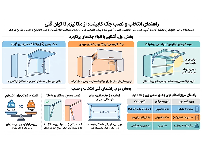 انواع جک کابینت آشپزخانه