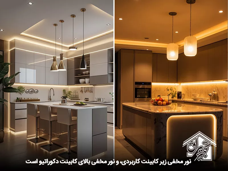 مناطق کلیدی برای نصب نور مخفی کابینت