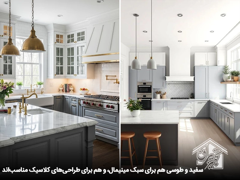 کابینت سفید طوسی 3