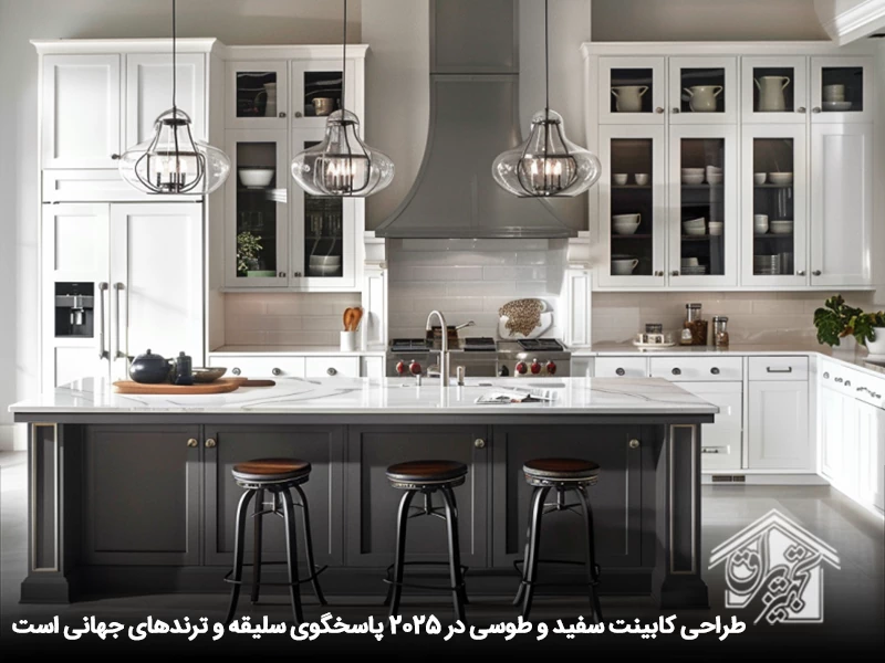 کابینت سفید طوسی 4