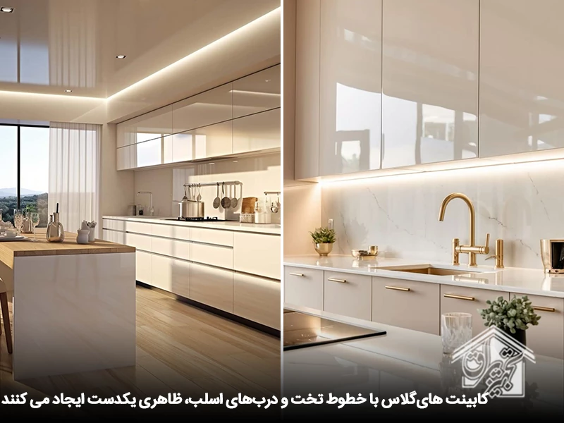 زیباترین مدل کابینت های گلاس 4