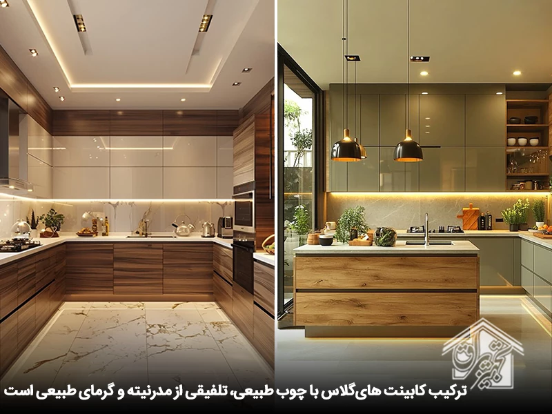 زیباترین مدل کابینت های گلاس 6