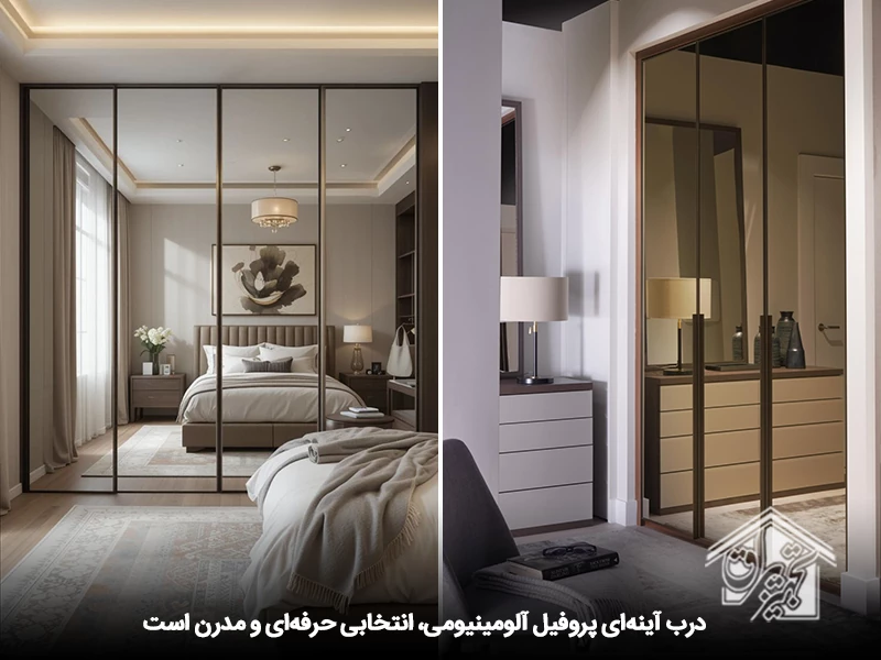 نصب آینه روی کمد دیواری 4