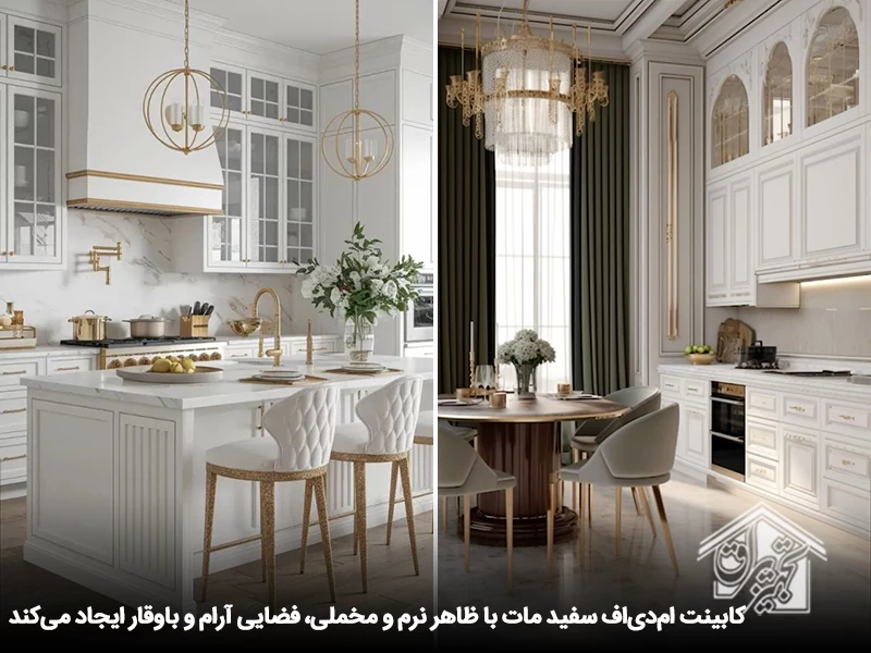 بهترین مدل کابینت امدیاف سفید 14