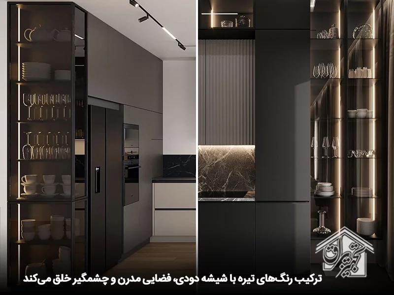کابینت شیشه ای مدرن با درب دکوفیکس 12