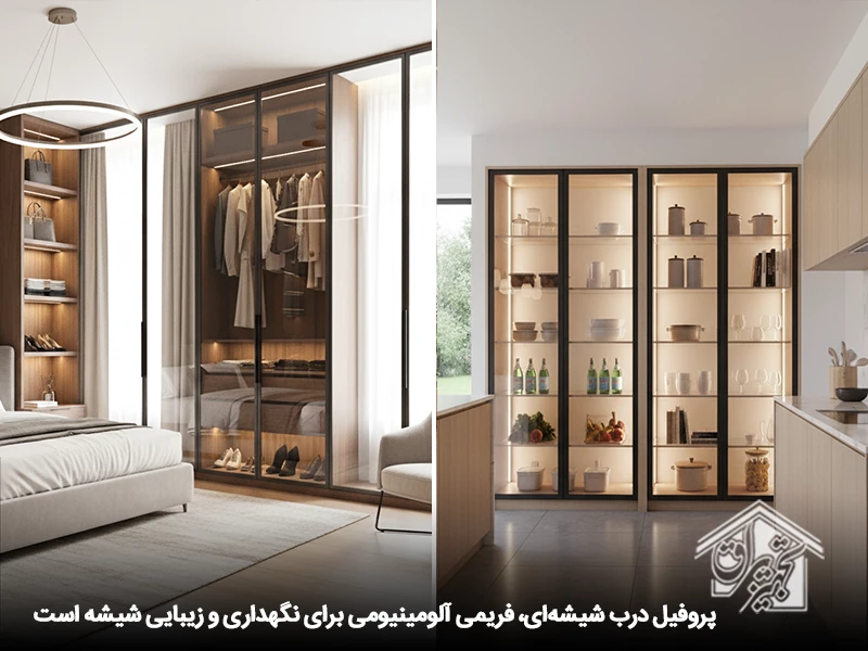درب فریم لس شیشه ای