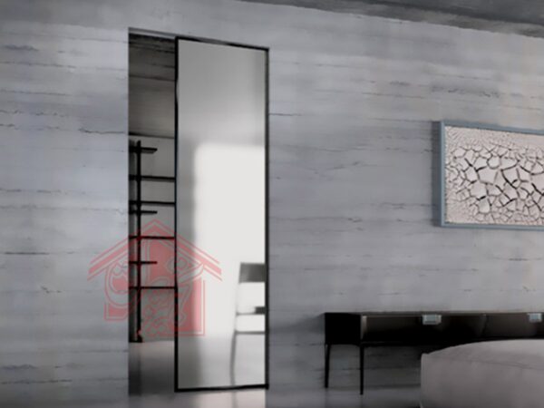 مکانیـزم تک درب ریلی برقی-بدون-پروفیل-کف-مگنتیک-پاکت-دُر-درب-های-شیشه-ای-فانتونی