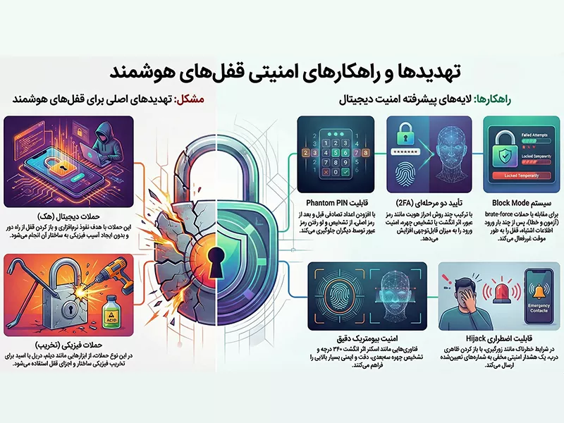 تهدیدها و لایه های امنیتی قفل هوشمند
