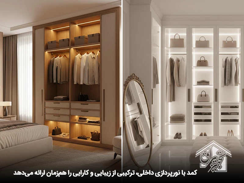 کمد با نورپردازی داخلی (LED + سنسور)