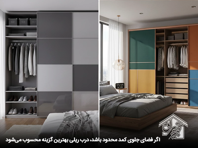 کاربرد درب ریلی کمد برای فضاهای محدود
