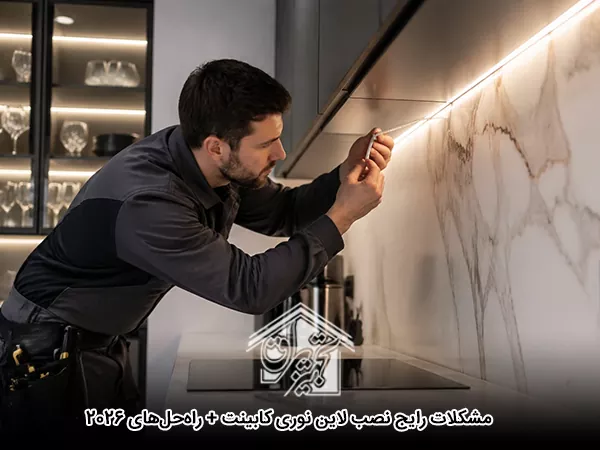مشکلات رایج نصب لاین نوری کابینت + راه‌حل‌های 2026