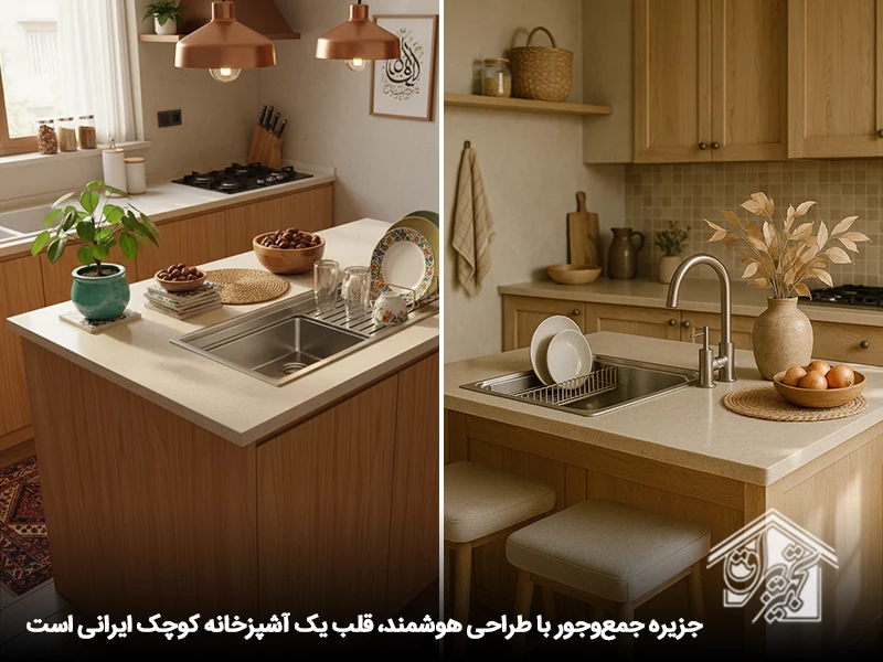 مدل جزیره آشپزخانه کوچک ایرانی