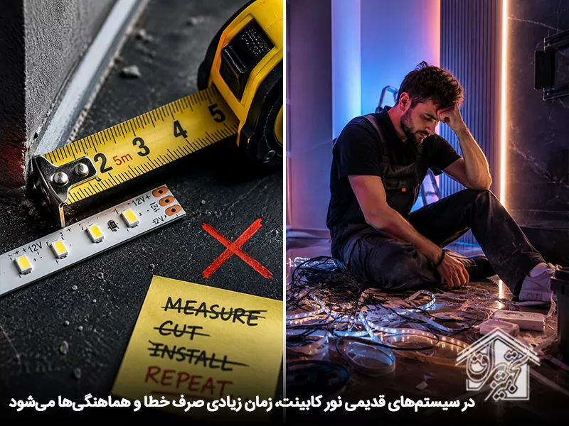 زمان تلفشده در سیستمهای قدیمی نصب نور کابینت