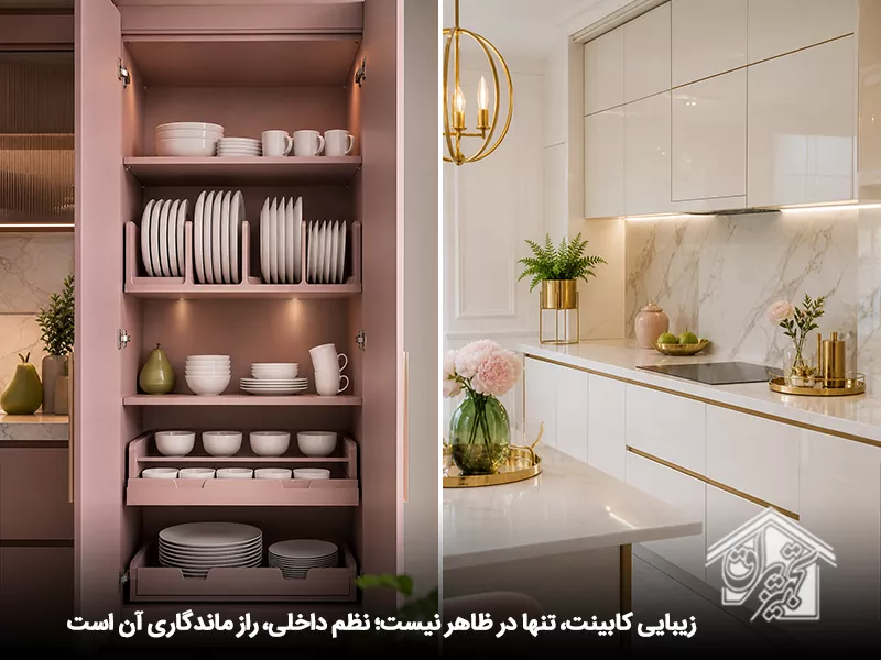 چیدمان داخل و روی کابینت؛