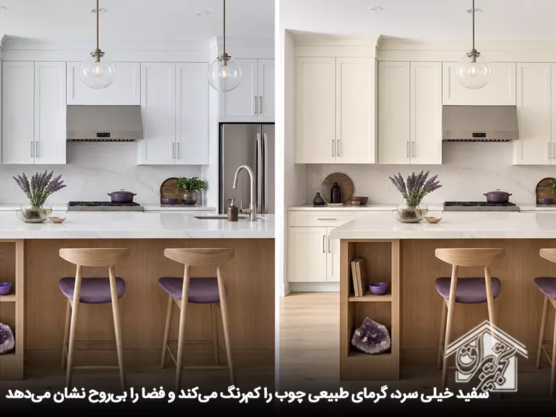 سفید خیلی سرد در کنار چوب