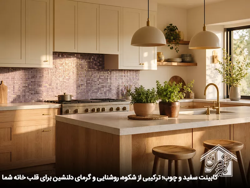 شکوه کابینت سفید چوب