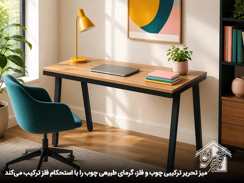 میز مدرن چوبی و فلز