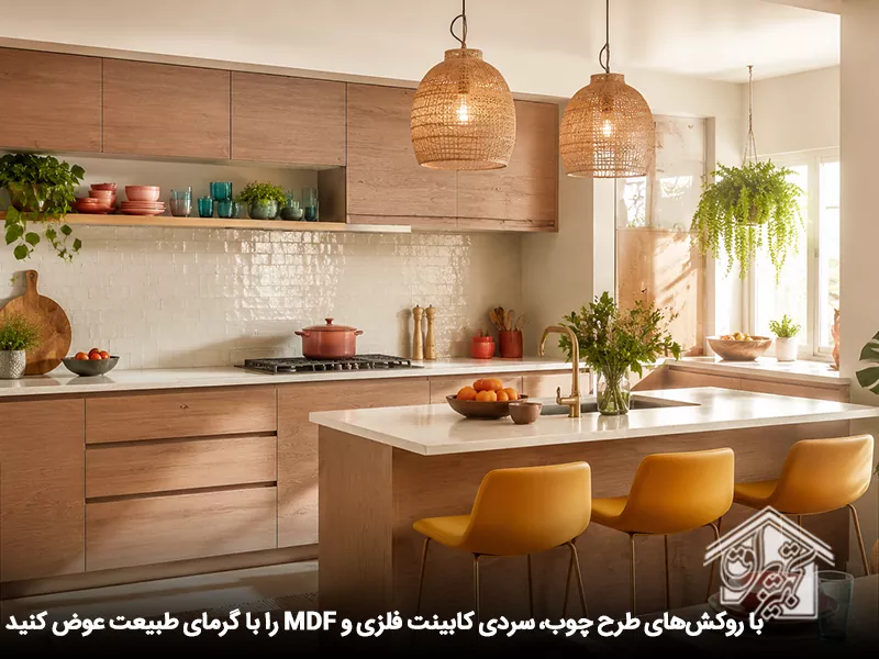 کاور کابینت طرح چوب