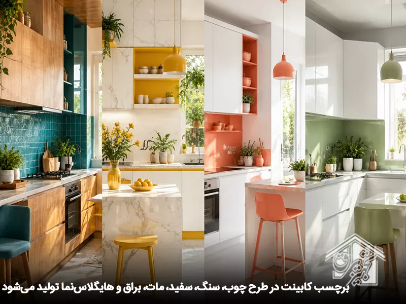 انواع برچسب کابینت در طرح های مختلف
