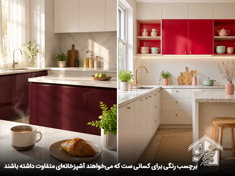 برچسب کابینت رنگی
