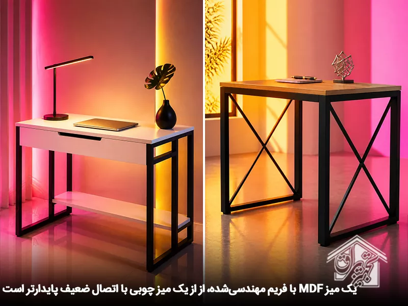 برتری ام دی اف به میز تحریر چوب با اتصالات ضعیف