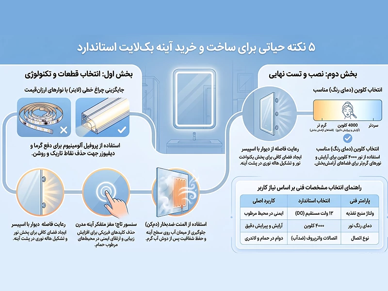 نحوه نصب آینه بک لایت