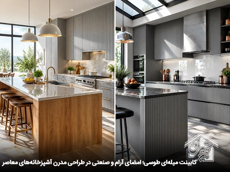 کابینت میله ای طوسی