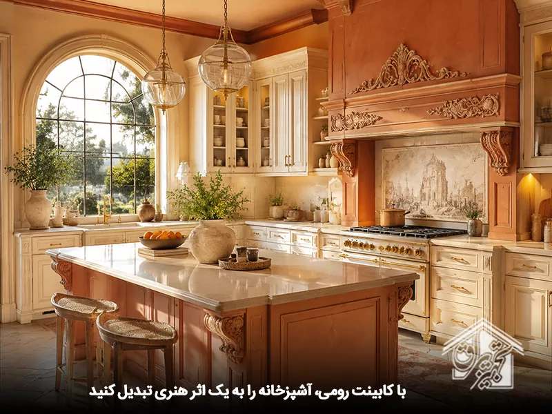 تبدیل آشپزخانه به یک اثر هنری با کابینت رومی