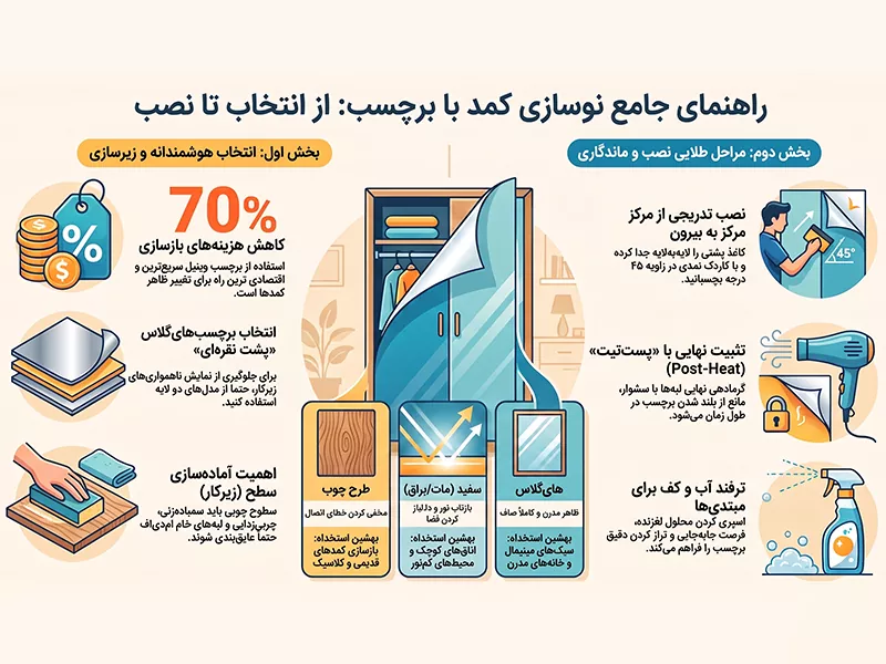 راهنمای جامع نوسازی برچسب کمد