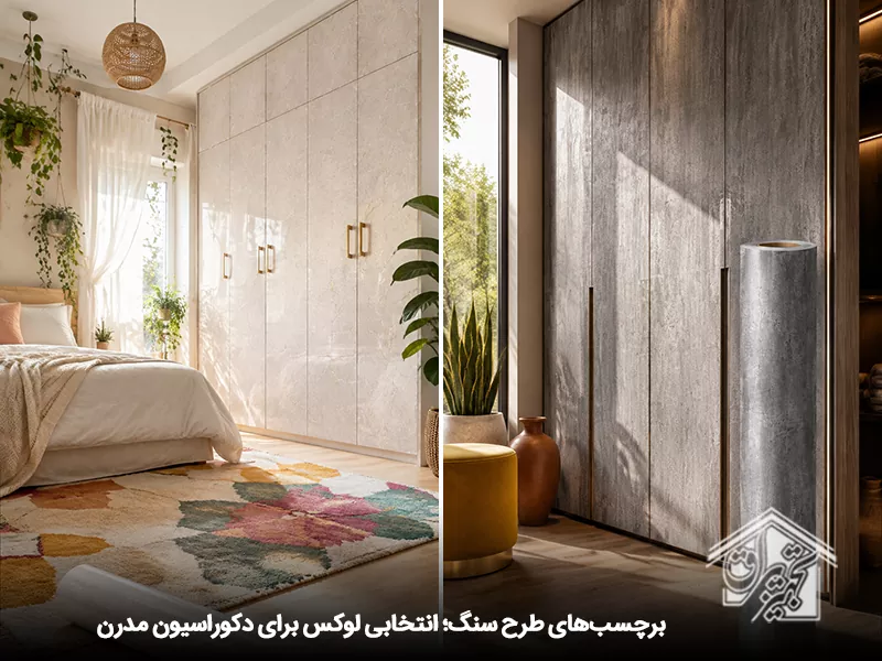خرید برچسب کمد دیواری طرح سنگ