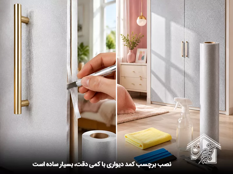 سادگی و دقت در آموزش نصب برچسب کمد دیواری